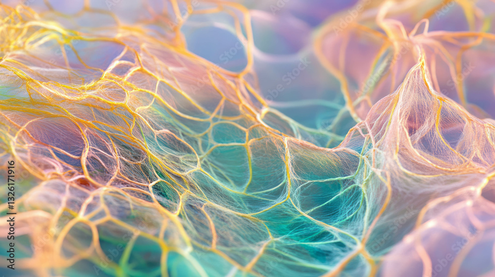 Poster abstract rice paper and fiber texture with multicolored chaos effect