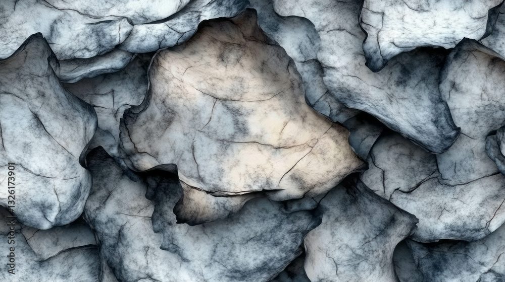 Poster Abstract texture of scorched paper and chaotic black smoke patterns