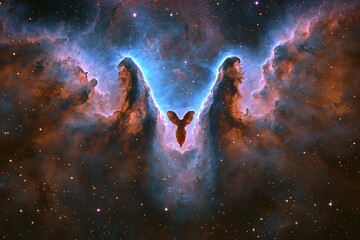 Obraz premium Cosmic Butterfly Nebula: Celestial Wings.