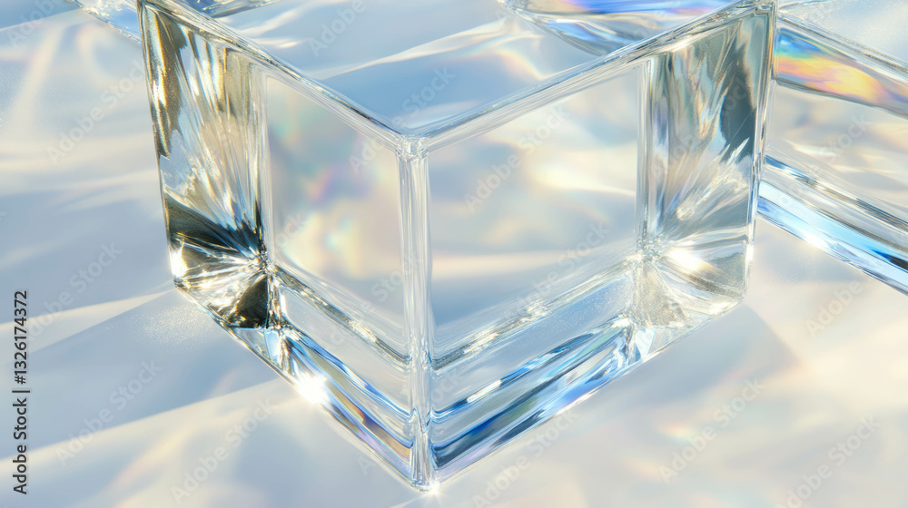 Aufkleber mesmerizing texture of smooth glass with light reflections