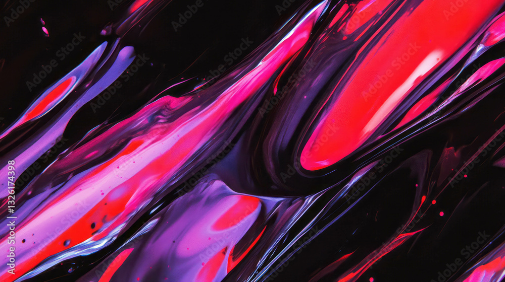 Poster abstract chaotic pattern of smudged ink and streaks in vivid colors for artistic backgrounds