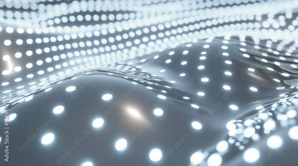 Poster stainless steel texture with shining dots and abstract chaos pattern