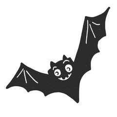 Vivid bat spirit design for Halloween themed wallpaper and textile patterns