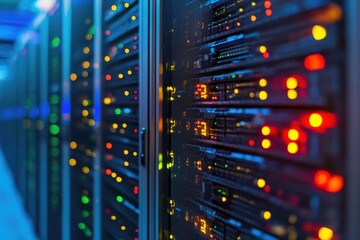 A row of servers in a server room