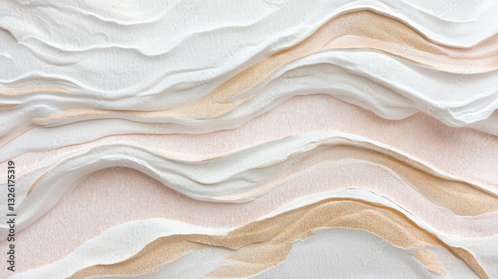 Aufkleber Abstract textured paper chaos design with layered waves for creative projects