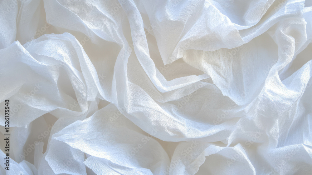 Aufkleber Delicate texture of tissue paper with thinness and chaotic fold patterns for design projects