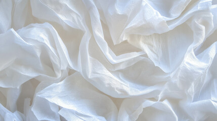 Delicate texture of tissue paper with thinness and chaotic fold patterns for design projects