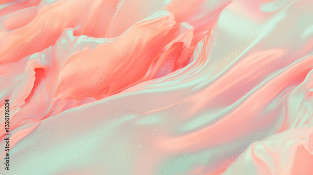 Poster abstract pastel waves and textures - dynamic color flow for design and decoration