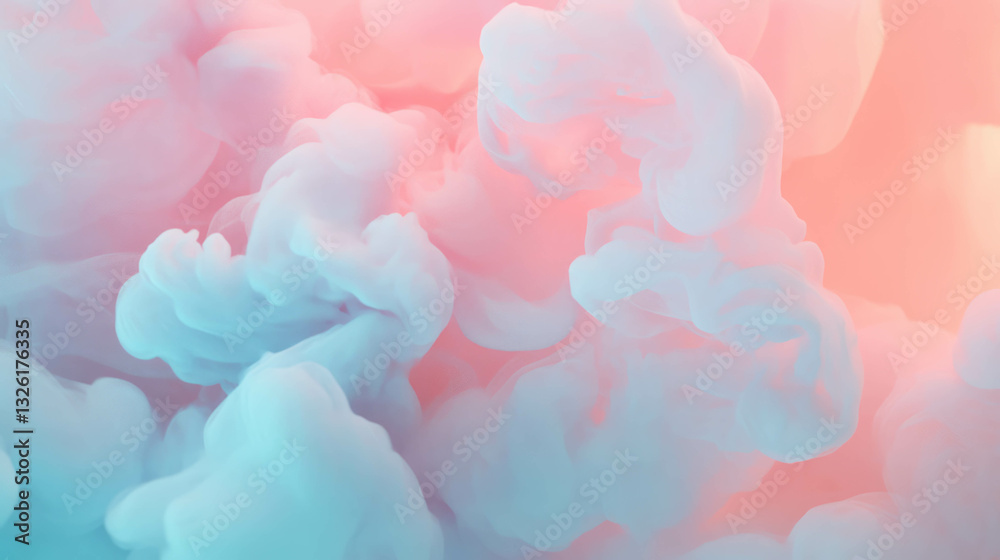 Poster Abstract chaos of washed out colors with soft cloudy texture design for artistic backgrounds