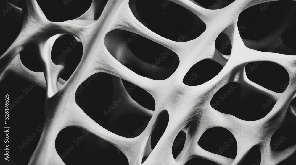 Poster Abstract texture of whalebone porosity and chaotic patterns