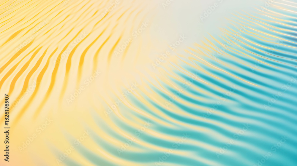 Poster abstract gradient waves with yellow and blue texture for contemporary background design