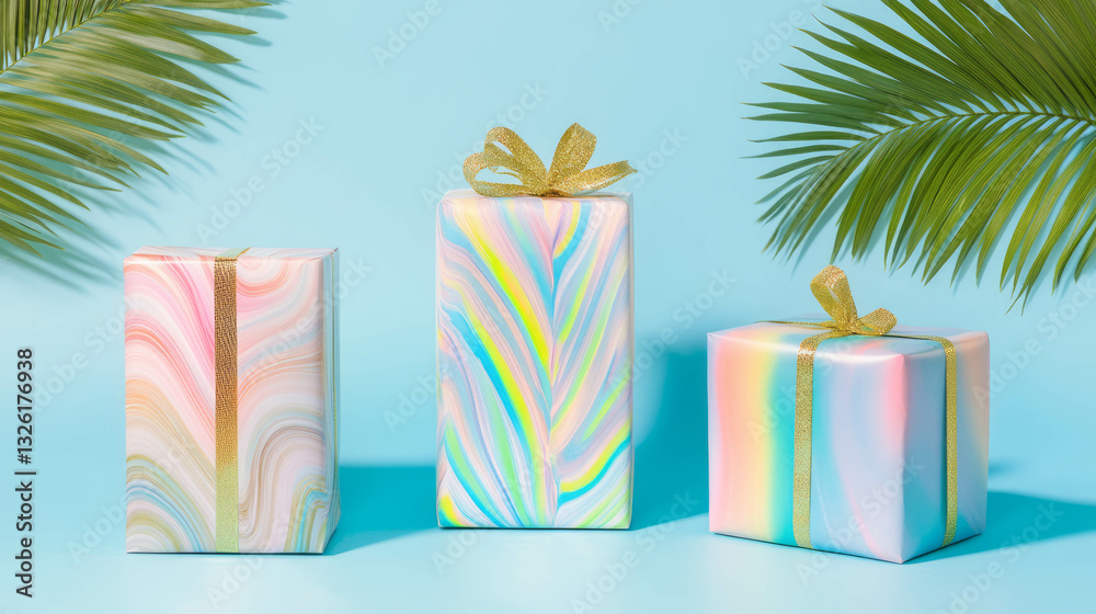 Poster vibrant wrapping paper patterns with abstract chaos for gift presentation