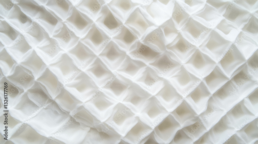 Poster textured white waffle pattern with diamond shapes for background design