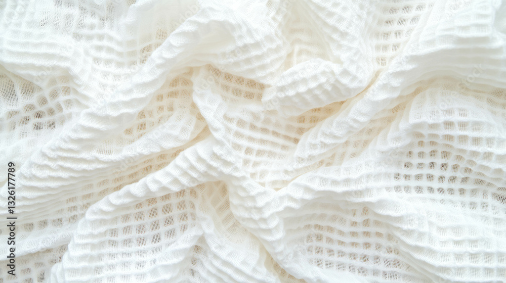 Poster white waffle texture fabric with diamond shapes for background and design