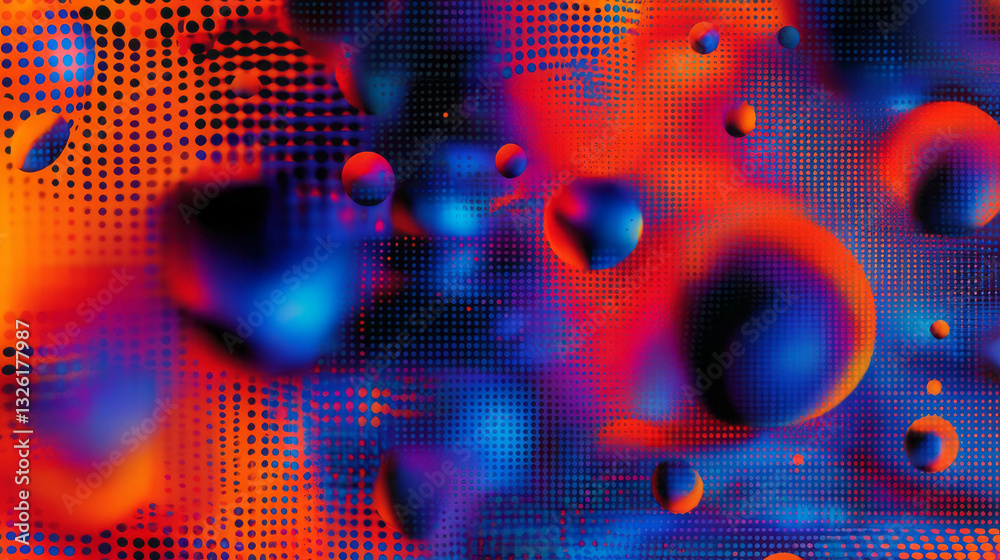 Poster Vibrant y2k geometric shapes and patterns - retro design for creative projects