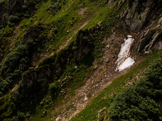  Majestic aerial view of Shpytsi Mountain with sharp rocky peaks in the Carpathians, Ukraine