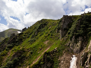  Majestic aerial view of Shpytsi Mountain with sharp rocky peaks in the Carpathians, Ukraine