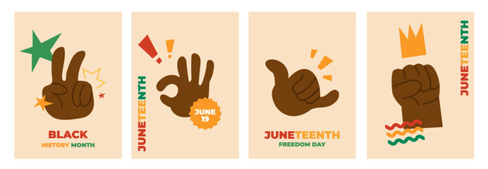 Juneteenth freedom day. A celebration of American history, African American Independence Day design. Poster, banner, card template