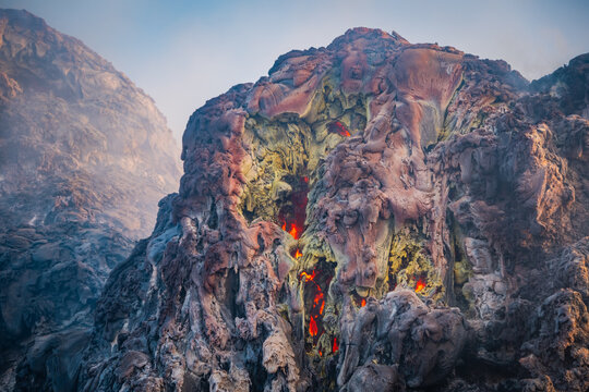 Vent from a hornito in Erta Ale volcano in Afar region, Ethiopia