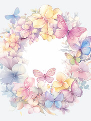 Butterflies, flowers, beauty, watercolors, illustrations
