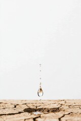 Cracked earth reveals the urgency of water scarcity in a minimalist landscape