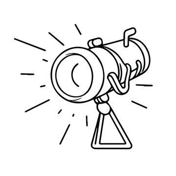 black and white spotlight shining clip art preview