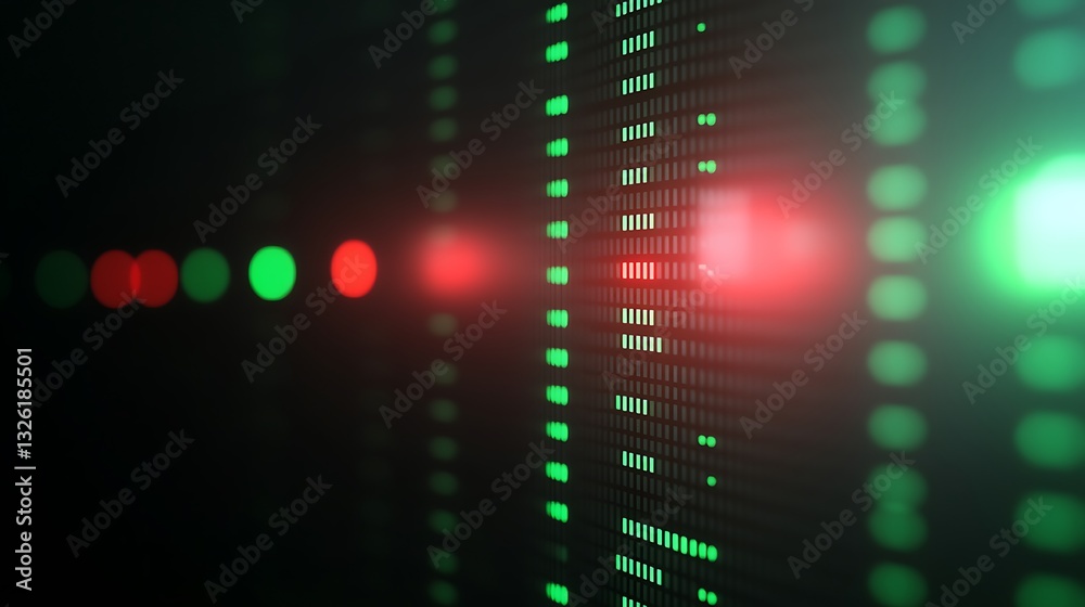 Poster colorful abstract light patterns in a digital representation of data transmission and communication 