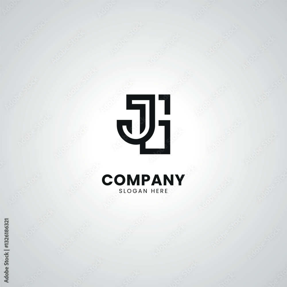 Fototapete abstract initial letter jg gj modern minimal unique logo design vector.