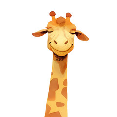 Joyful giraffe smiling in a colorful jungle digital illustration playful whimsical scene