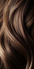Fototapeta premium Flowing Waves of Shiny, Long Brown auburn Hair Strands on a Woman on a Solid Black Backdrop.