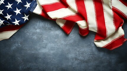 American flag on gray background for patriotic designs