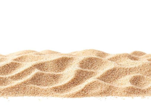 isolated transparent Background. Smooth sand pile with fine grains and even texture, perfect for relaxation