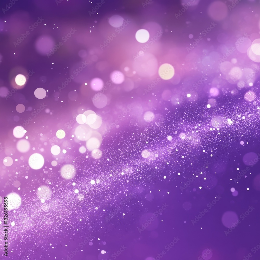Poster Abstract Purple Dreamscape: Soft Bokeh and Sparkling Lights Create a Magical Ambiance 