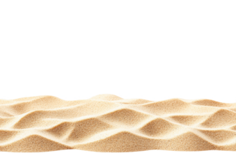 isolated transparent Background. Soft golden sand pile with visible grains, perfect for beach scenes