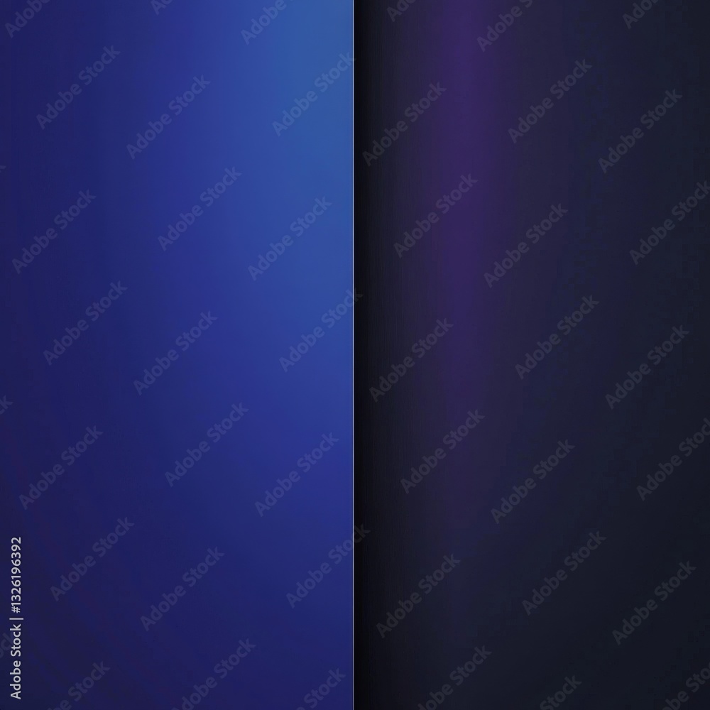Fototapete abstract split: two-tone blue and deep purple gradient with vertical divider, creating a minimalist 