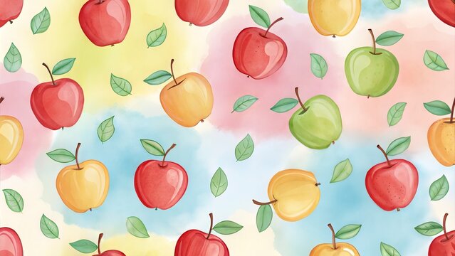 Seamless apple pattern background