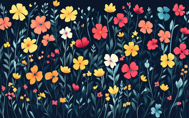 Retro style floral texture art background
