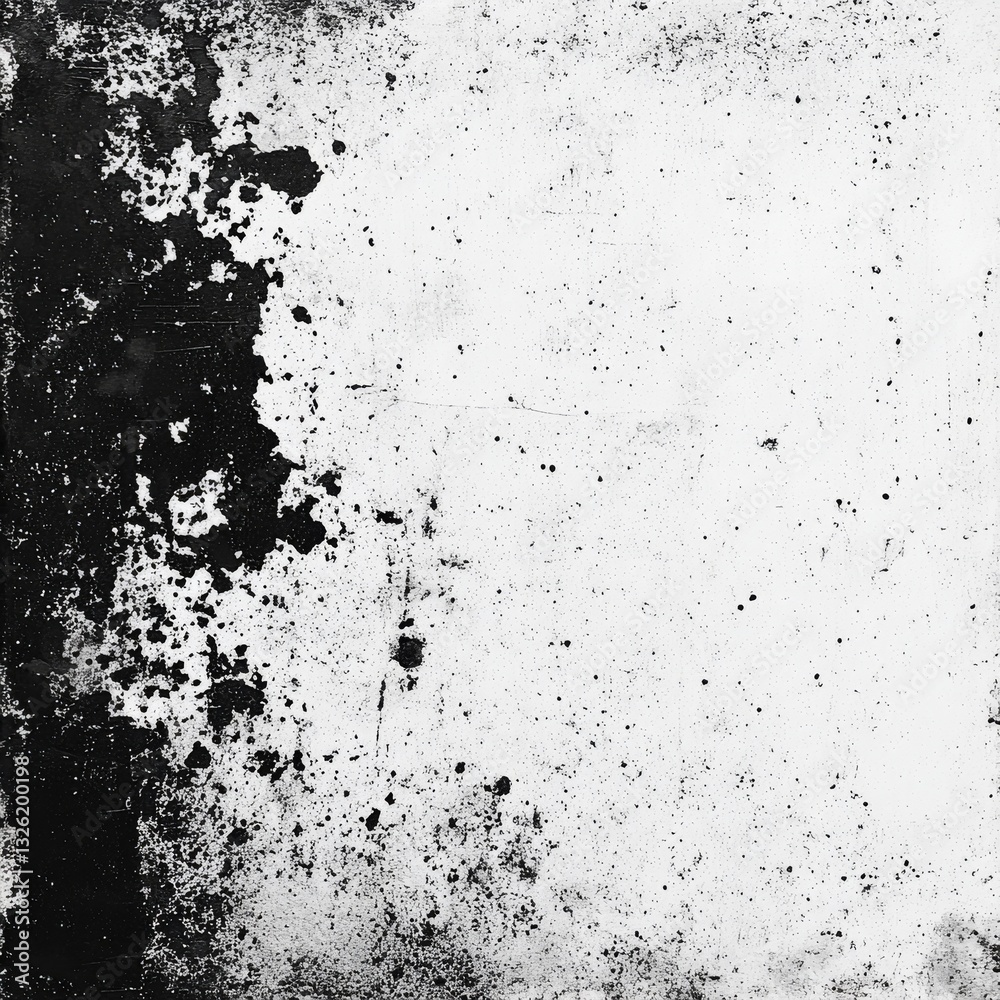 Aufkleber grunge abstract: black and white texture with splatter and distress for background or design