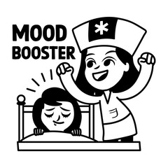 A glyph sticker of mood booster nurse 