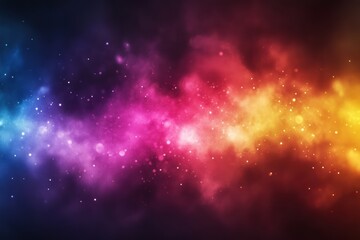 Obraz premium Abstract Wide Shot of Nebula Galaxy with Colorful Smoke and Sparkle Stars Background - Space, Cosmic, Universe.