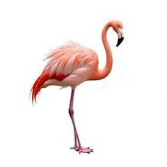 Fototapeta premium pink flamingo isolated on white background