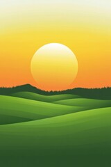 Sunset over rolling green hills illustrating spring positivity and natures beauty