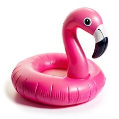 Pink inflatable flamingo float isolated