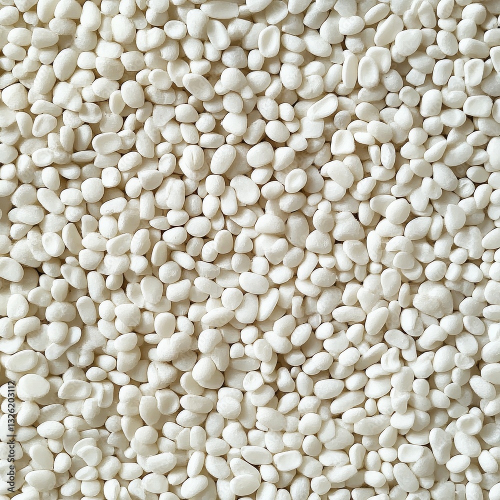 Aufkleber tranquil texture: a bed of smooth, white pebbles creating a calm and serene visual landscape