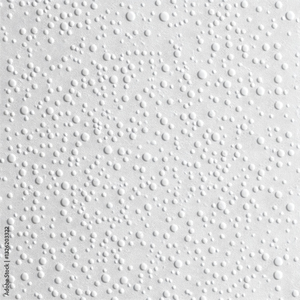 Poster White Embossed Surface with Rounded Bumps, Creating a Tactile, Textural Effect and Visual Interest across the Composition.