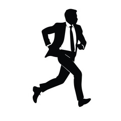 business man running vector silhouette 