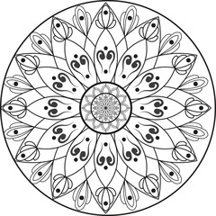 Mandala Round Ornament Floral Pattern Design