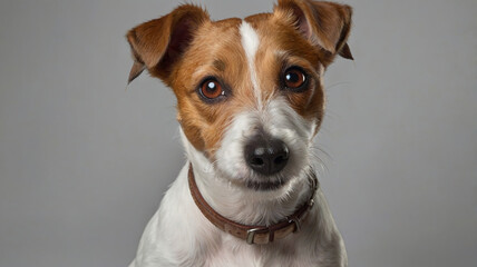 Silly Ear. Jack Russell Terrier, Playful Head Tilting. Happy Dog