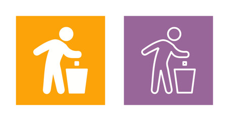 Litter in Bin Sign Icon Design