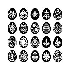 Decorative Easter Egg Assortment Silhouette